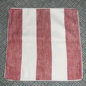 Annie Selke Awning Stripe Decorative Pillow Cover Red White Indoor Outdoor